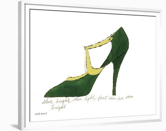 Shoe bright, shoe light, first shoe I've seen tonight (from: A La Recherche du Shoe Perdu by Andy W-Andy Warhol-Framed Art Print