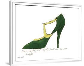 Shoe bright, shoe light, first shoe I've seen tonight (from: A La Recherche du Shoe Perdu by Andy W-Andy Warhol-Framed Art Print