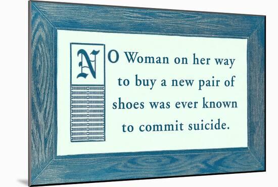 Shoe Buying vs. Suicide-null-Mounted Art Print