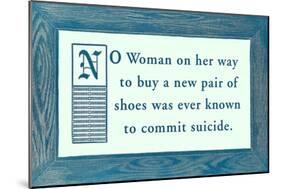 Shoe Buying vs. Suicide-null-Mounted Art Print