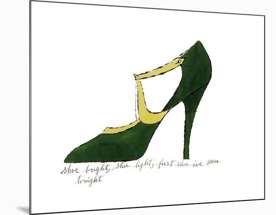 Shoe, c.1955 (Green and Yellow)-Andy Warhol-Mounted Giclee Print