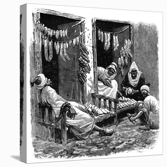 Shoe Shop in Fez, Morocco, C1890-null-Stretched Canvas