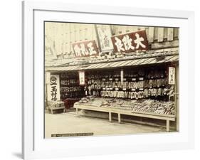 Shoe Shop in Kyoto, c.1890-null-Framed Giclee Print