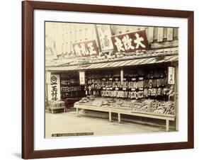 Shoe Shop in Kyoto, c.1890-null-Framed Giclee Print