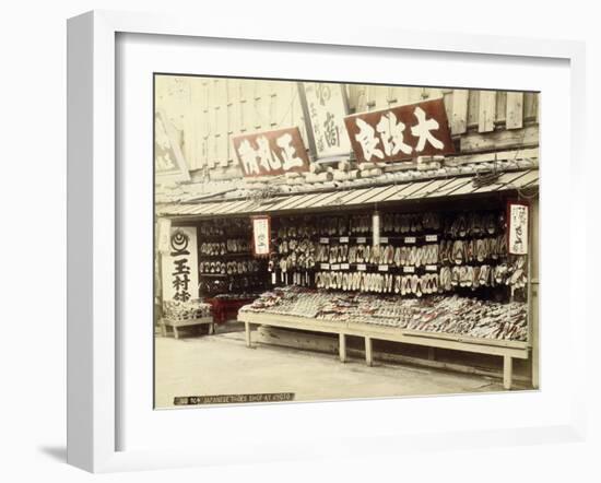 Shoe Shop in Kyoto, c.1890-null-Framed Giclee Print