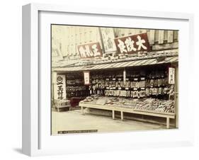 Shoe Shop in Kyoto, c.1890-null-Framed Giclee Print