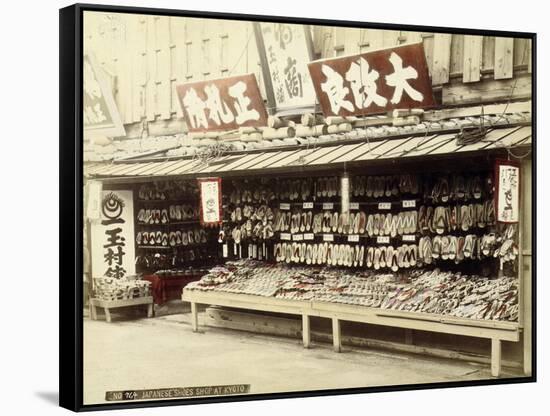 Shoe Shop in Kyoto, c.1890-null-Framed Stretched Canvas