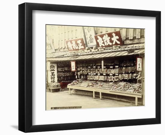 Shoe Shop in Kyoto, c.1890-null-Framed Premium Giclee Print