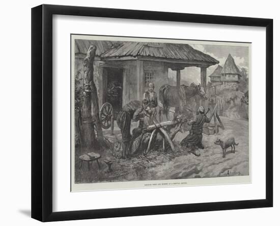 Shoeing Oxen and Horses at a Servian Smithy-Johann Nepomuk Schonberg-Framed Giclee Print