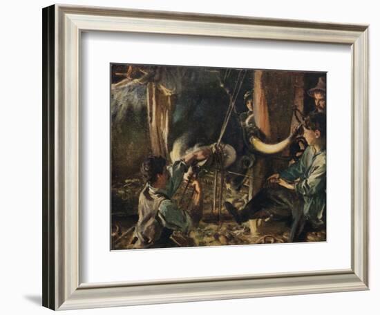 'Shoeing the Ox', c1910-John Singer Sargent-Framed Giclee Print