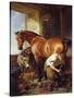 Shoeing-Edwin Henry Landseer-Stretched Canvas