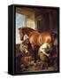 Shoeing-Edwin Henry Landseer-Framed Stretched Canvas