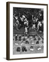 Shoeless Teenage Couples Dancing in HS Gym During a Sock Hop-Alfred Eisenstaedt-Framed Photographic Print