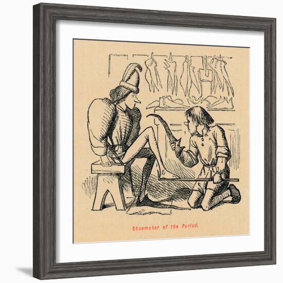 'Shoemaker of the Period',-John Leech-Framed Giclee Print
