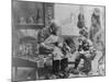 Shoemaker Preparing Shoes for Young Boy-null-Mounted Photographic Print