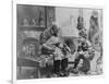 Shoemaker Preparing Shoes for Young Boy-null-Framed Photographic Print