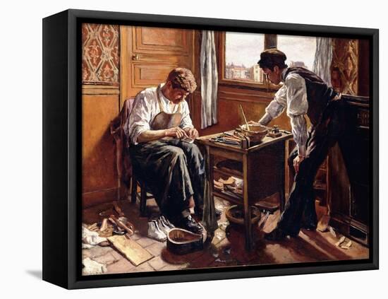 Shoemakers, the Two Givort Brothers, 1884-Maximilien Luce-Framed Stretched Canvas