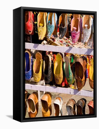 Shoes for Sale in Downtown Center of the Pink City, Jaipur, Rajasthan, India-Bill Bachmann-Framed Stretched Canvas