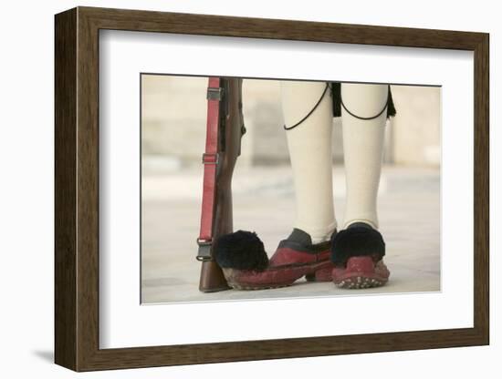 Shoes of Traditional Greek Evzone Infantry Guard Uniform-Jon Hicks-Framed Photographic Print