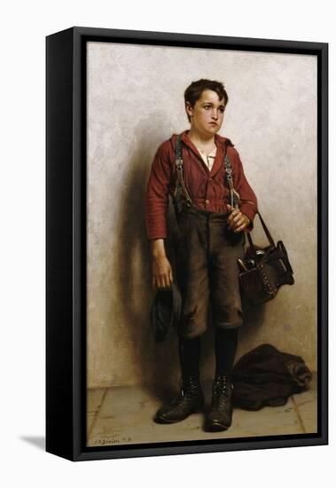 Shoeshine Boy-John George Brown-Framed Stretched Canvas
