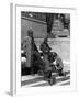 Shoeshine Boys Working on Businessmen's shoes on Front Steps of the New York Public Library-Alfred Eisenstaedt-Framed Photographic Print