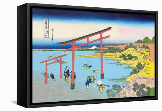 Shoji Gate-Katsushika Hokusai-Framed Stretched Canvas