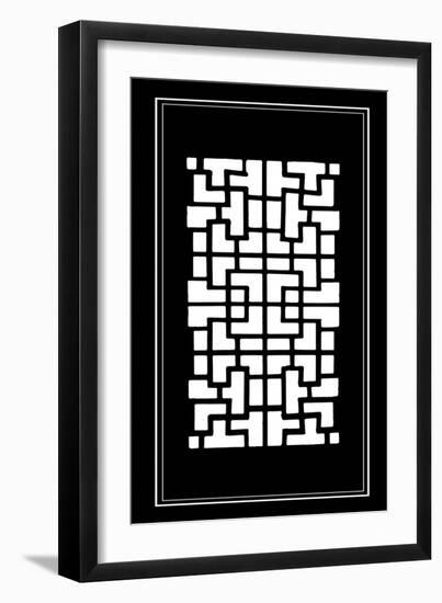 Shoji Screen in Ebony III-Vision Studio-Framed Art Print