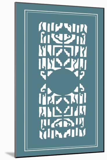 Shoji Screen in Teal I-Vision Studio-Mounted Art Print