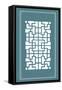 Shoji Screen in Teal III-Vision Studio-Framed Stretched Canvas