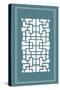 Shoji Screen in Teal III-Vision Studio-Stretched Canvas