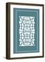 Shoji Screen in Teal III-Vision Studio-Framed Art Print