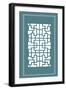 Shoji Screen in Teal III-Vision Studio-Framed Art Print