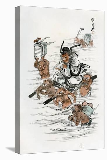 Shoki and Attendant Demons, 1898-Kawanabe Kyosai-Stretched Canvas