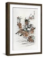 Shoki and Attendant Demons, 1898-Kawanabe Kyosai-Framed Giclee Print
