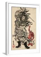 Shoki and Two Demons-Kyosai Kawanabe-Framed Giclee Print