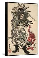 Shoki and Two Demons-Kyosai Kawanabe-Framed Stretched Canvas