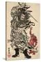 Shoki and Two Demons-Kyosai Kawanabe-Stretched Canvas