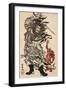 Shoki and Two Demons-Kyosai Kawanabe-Framed Premium Giclee Print