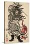 Shoki and Two Demons-Kyosai Kawanabe-Stretched Canvas