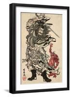 Shoki and Two Demons-Kyosai Kawanabe-Framed Giclee Print