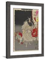 Shoki Capturing a Demon, 1890-Tsukioka Yoshitoshi-Framed Giclee Print