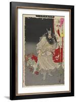 Shoki Capturing a Demon, 1890-Tsukioka Yoshitoshi-Framed Giclee Print