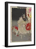 Shoki Capturing a Demon, 1890-Tsukioka Yoshitoshi-Framed Giclee Print