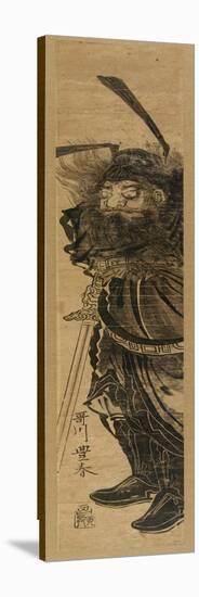 Shoki the Demon Queller, in Sumi, C.1772-81-Utagawa Toyoharu-Stretched Canvas