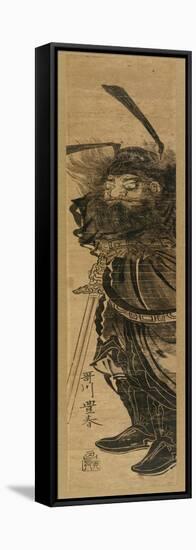 Shoki the Demon Queller, in Sumi, C.1772-81-Utagawa Toyoharu-Framed Stretched Canvas