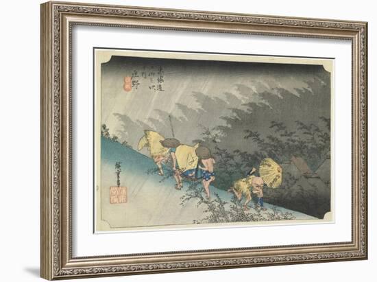 Shono--Driving Rain, C. 1833-Utagawa Hiroshige-Framed Giclee Print