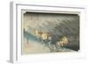 Shono--Driving Rain, C. 1833-Utagawa Hiroshige-Framed Giclee Print