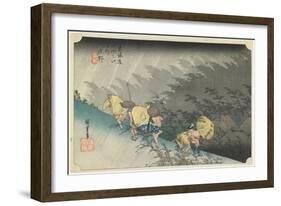 Shono--Driving Rain, C.1833-Utagawa Hiroshige-Framed Giclee Print