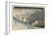 Shono--Driving Rain, C.1833-Utagawa Hiroshige-Framed Giclee Print