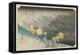 Shono--Driving Rain, C.1833-Utagawa Hiroshige-Framed Stretched Canvas